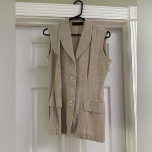 Sleeveless dress shirt rayon linen